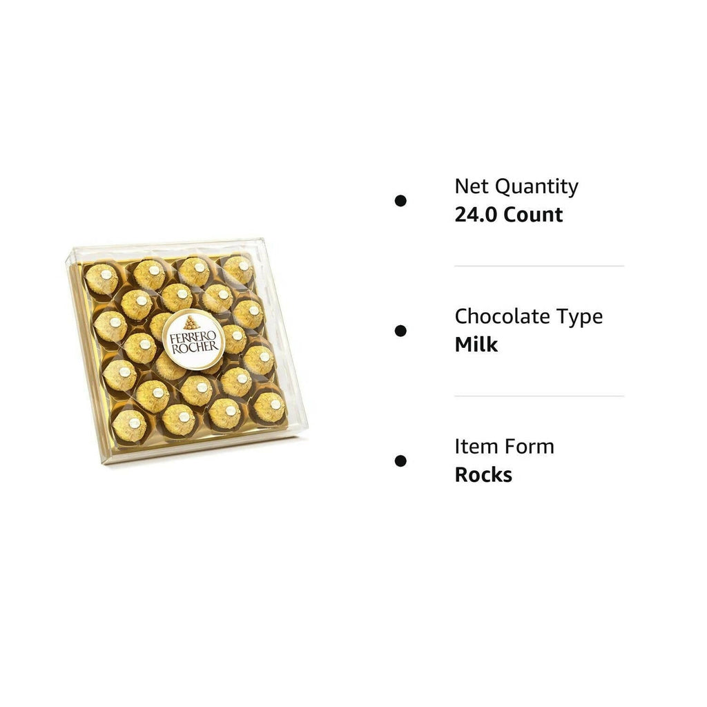 Ferrero Rocher Exquisite Hazelnut And Milk Chocolate | Premium Gift Box Rich, Creamy, Crunchy and Nutty Chocolate For Special Occasions | Grocsy