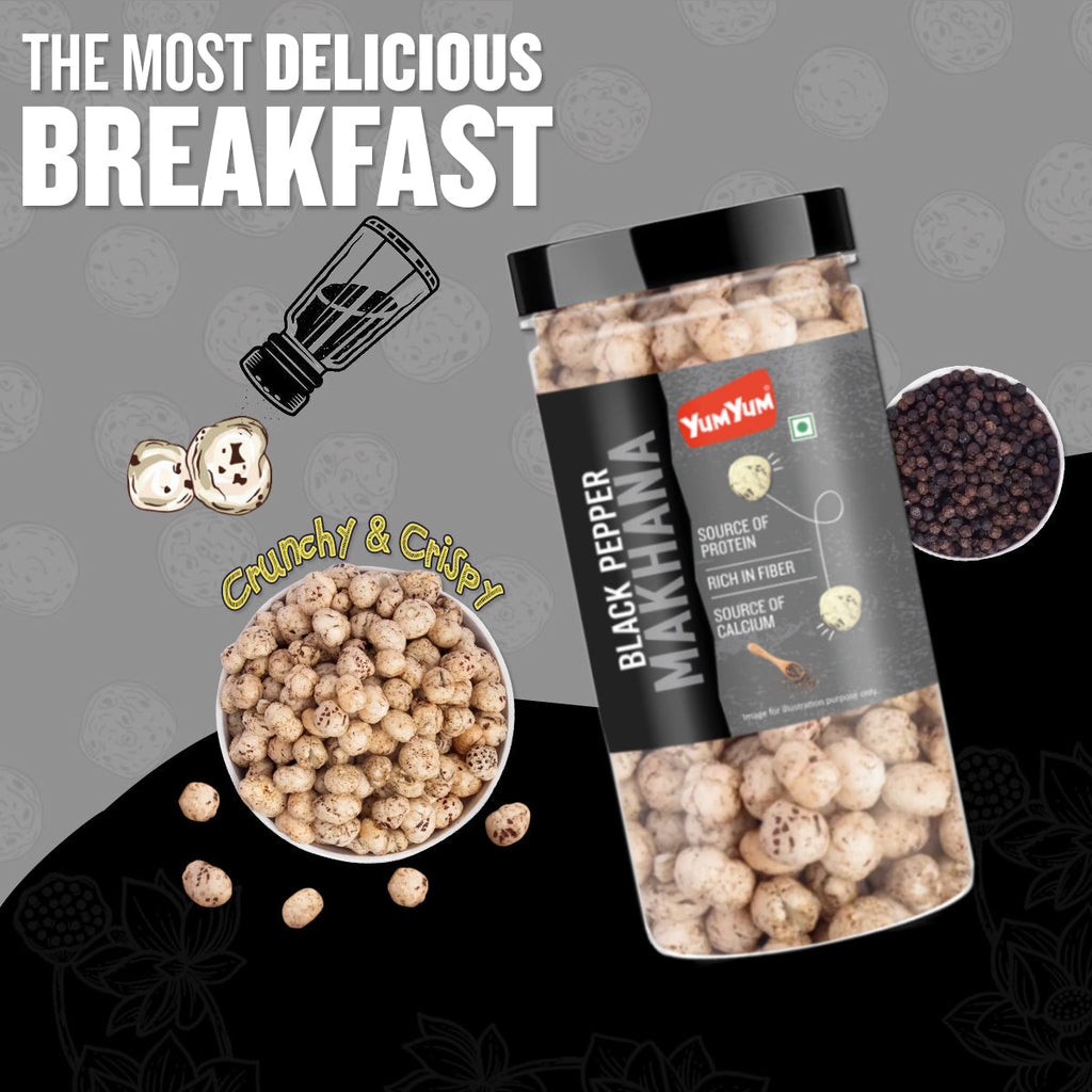 Yum Yum Black Pepper Makhana Jar | Grocsy