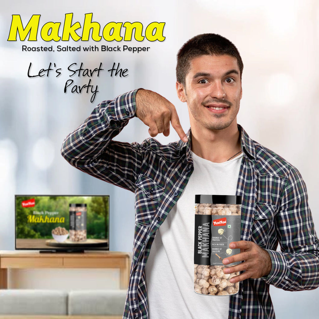 Yum Yum Black Pepper Makhana Jar | Grocsy