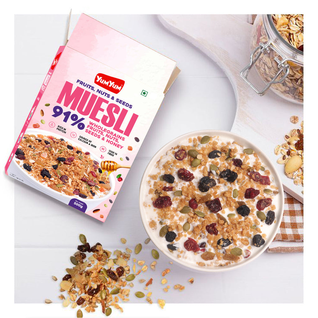 Yum Yum Fruits, Nuts & Seeds Honey Muesli Box | Grocsy