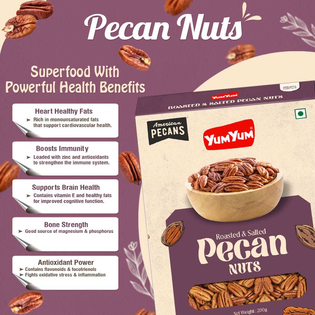 Yum Yum Roasted Pecan Nuts Box | Grocsy