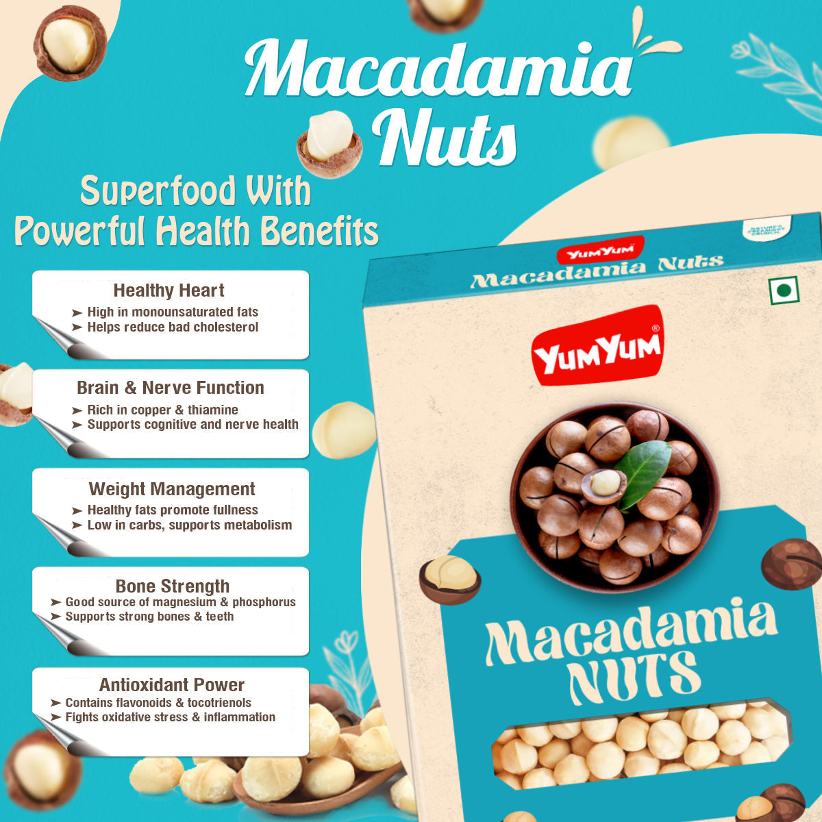Yum Yum Premium Raw Macadamia Nuts Box | Grocsy