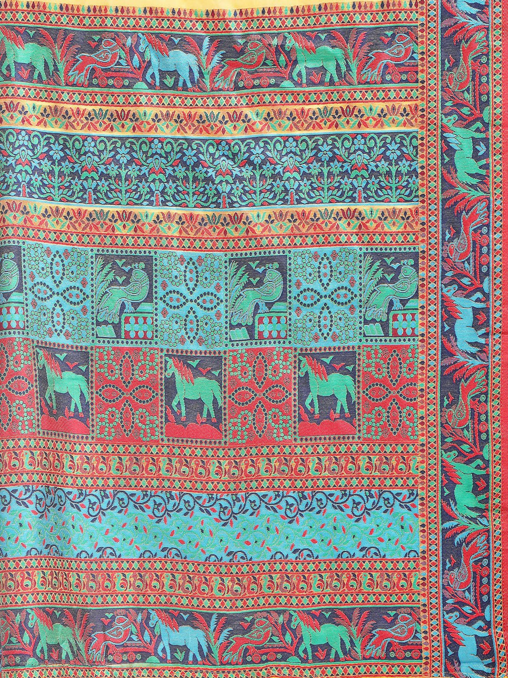 Shree Shyam Fashion Vastraloom Yellow Linen Cotton Saree | Grocsy