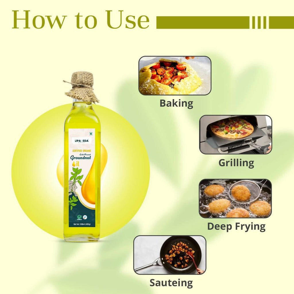 Upaveda Organic Cold Pressed Groundnut Oil | Grocsy