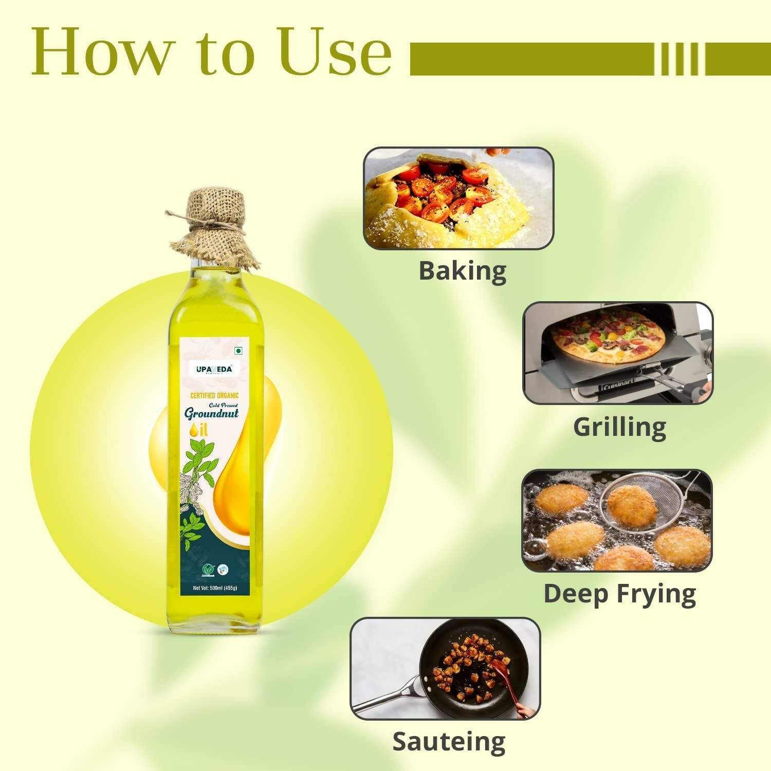Upaveda Organic Cold Pressed Groundnut Oil | Grocsy