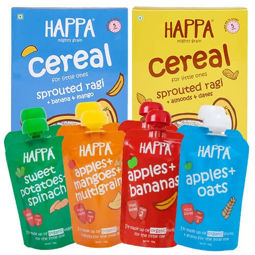 Happa Organic Baby Food, Fruit Puree and Cereal Combo | Grocsy