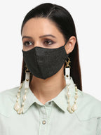 Women's White Mother Of Pearl Mask Chain - Ruby Raang | Grocsy