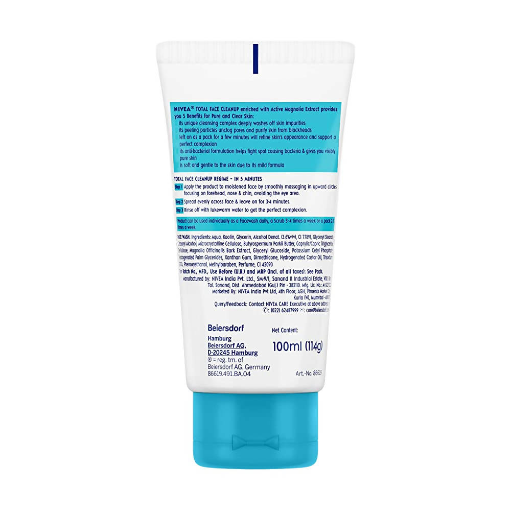 Nivea Total Face Cleanup Face Wash for Women | Grocsy