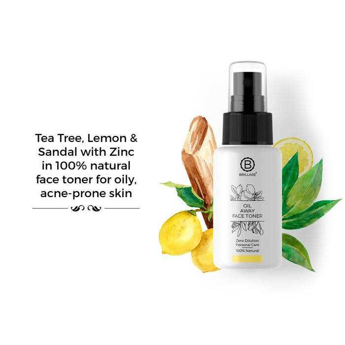 Brillare Oil Away Face Toner For With Tea Tree, Lemon & Zinc | Grocsy
