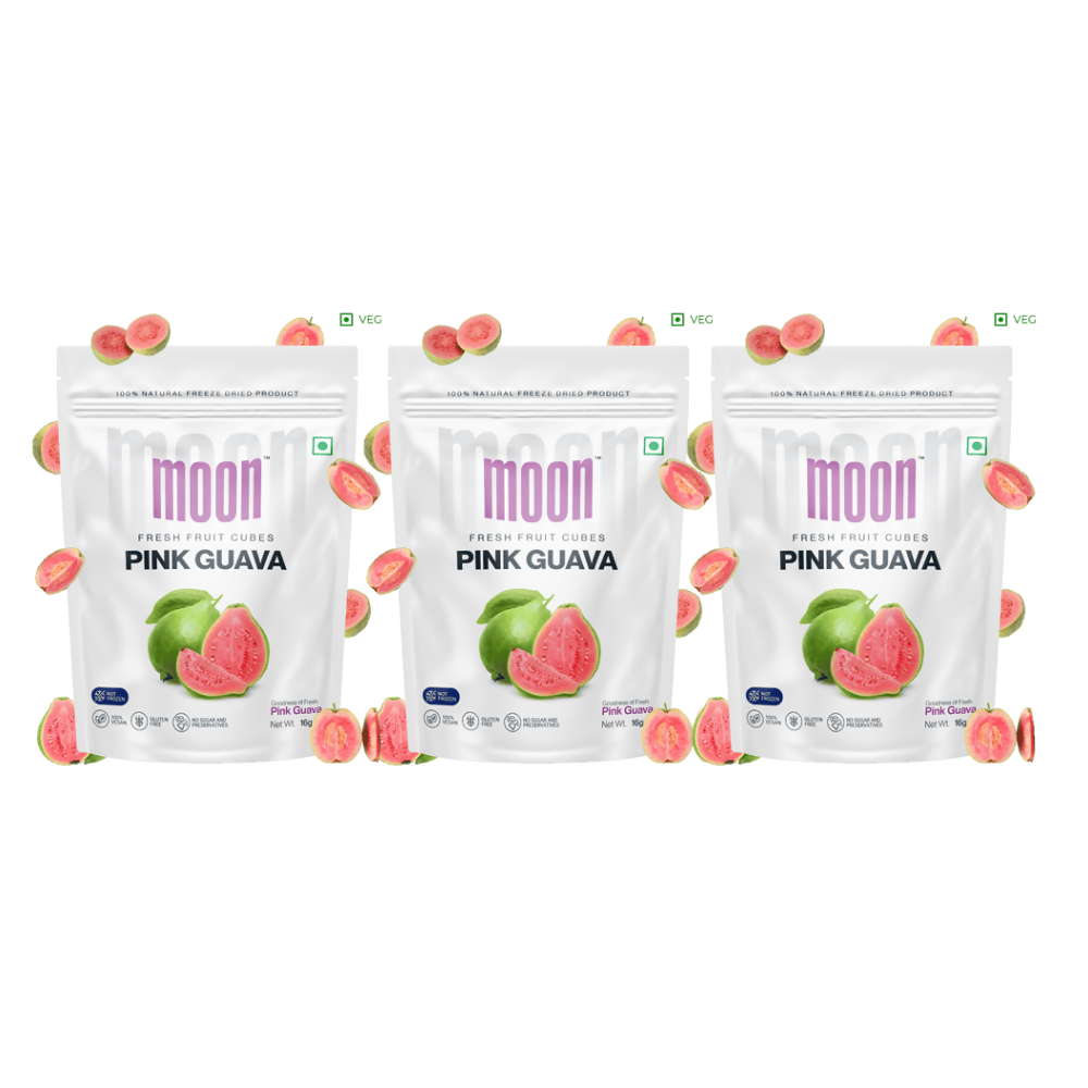 Moon Freeze Dried Pink Guava Cubes | Grocsy