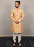 Prazu Fashion Yellow Soft Silk With Heavy Neck Design Kurta | Grocsy