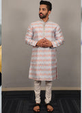 Prazu Fashion Sky Blue Soft Silk With Heavy Neck Design Kurta | Grocsy
