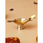 eCraftIndia Brass Diya With Stand & Holder | Grocsy