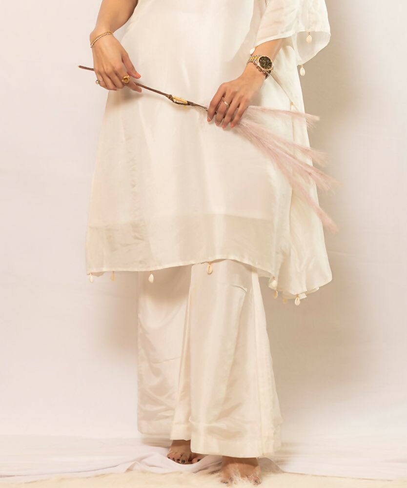 Timaraa Ivory Lumina Silk Co-Ord Set | Grocsy