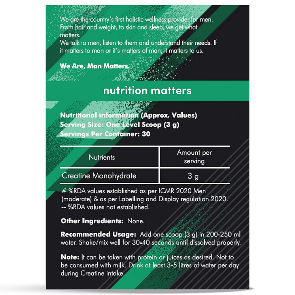 Man Matters Creatine Monohydrate Powder | Grocsy