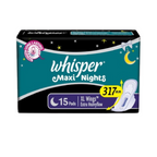 Whisper Maxi Nights Sanitary Pads for Women, XL | Grocsy