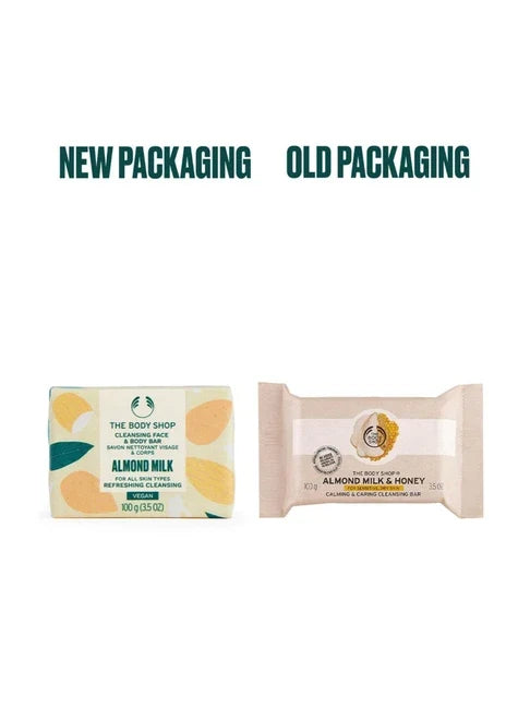 The Body Shop Almond Milk & Honey Soothing & Caring Cleansing Bar | Grocsy