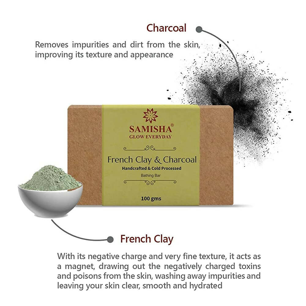 Samisha Organic French Green Clay & Charcoal Deep Cleansing Bath Bar | Grocsy