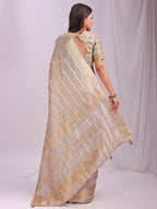 Shree Shyam Fashion Organza Cream Saree | Grocsy