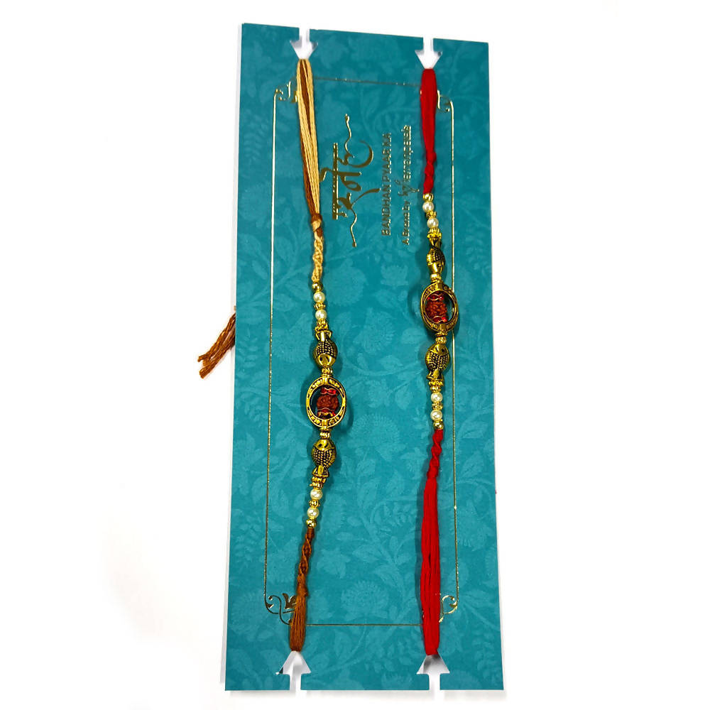 Fancy Rudraksha Rakhi Combo | Grocsy