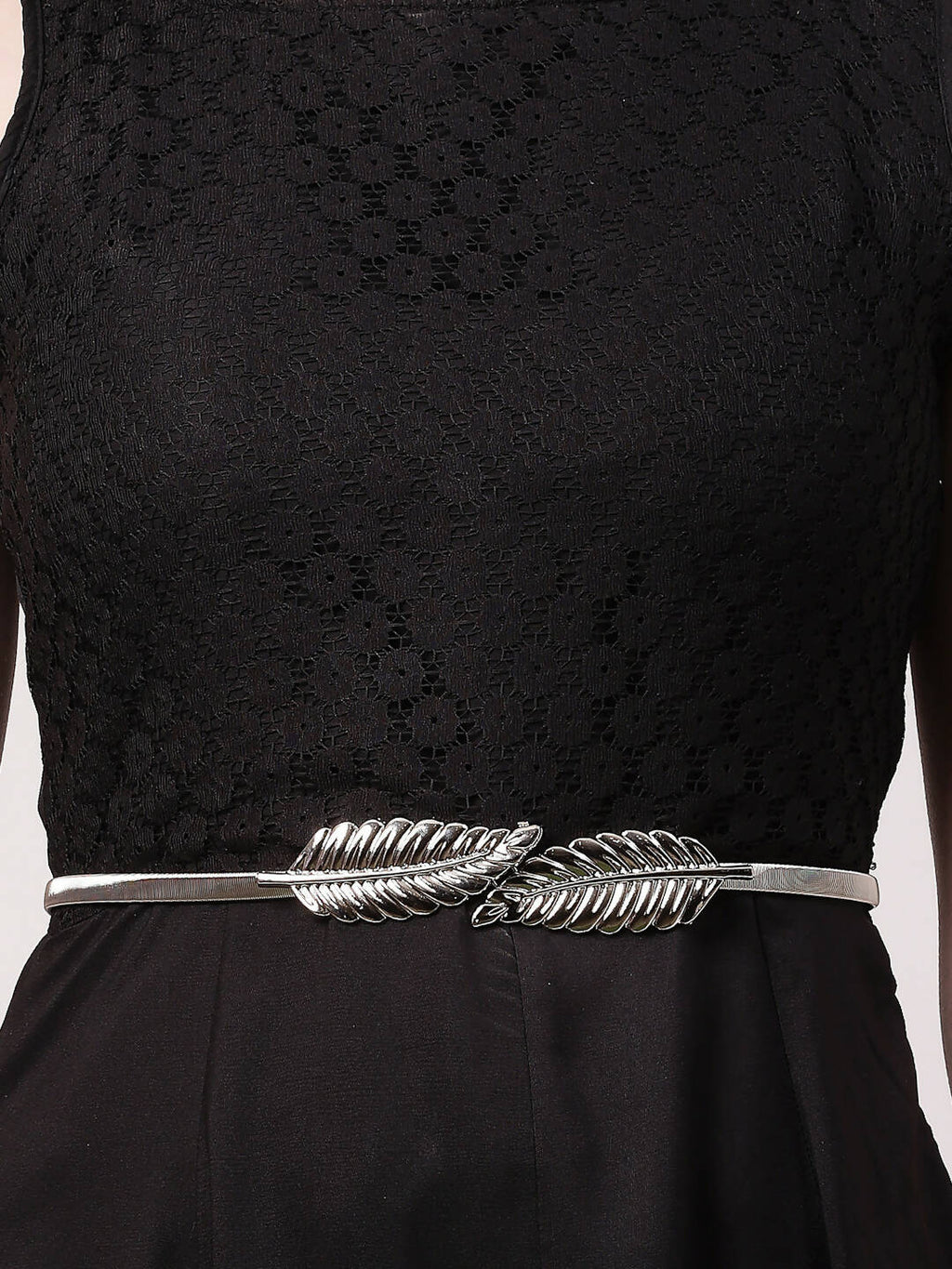 NVR Women Circular Silver Plated Stretchable Metal Belt | Grocsy