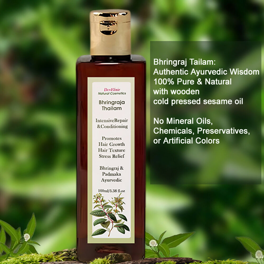 DevElixir Bhringraja Thailam Ayurvedic Hair Oil | Grocsy