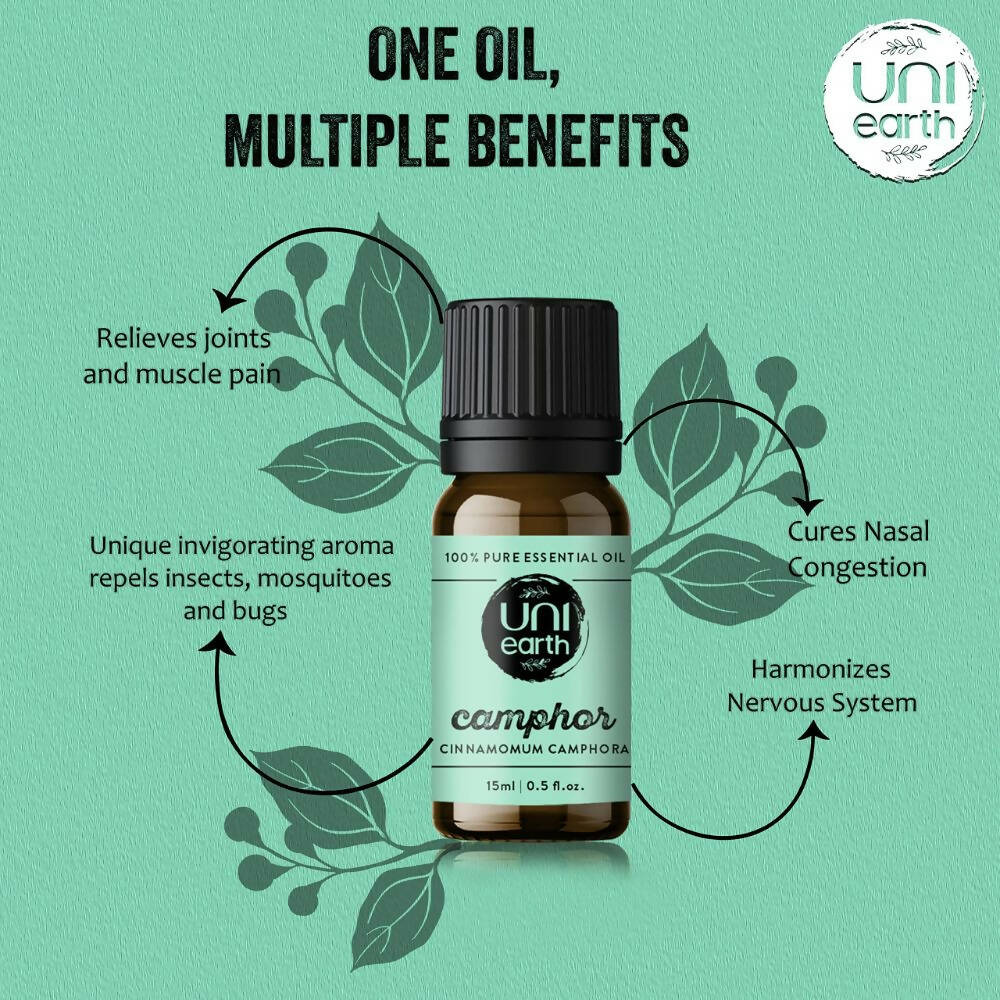 Uniearth Pure & Undiluted Camphor Essential Oil for Skin & Hair Care | Grocsy