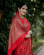 DEIANA'S Beautiful Designer Golden zari Soft Lichi Silk Saree - Pink | Grocsy