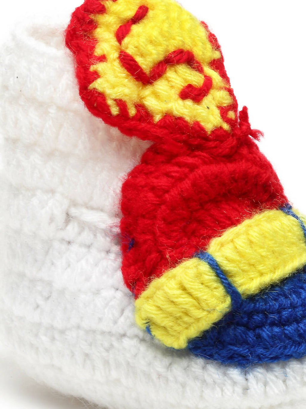 Chutput Kids Woollen Hand Knitted Letter S Detailed Booties - White | Grocsy