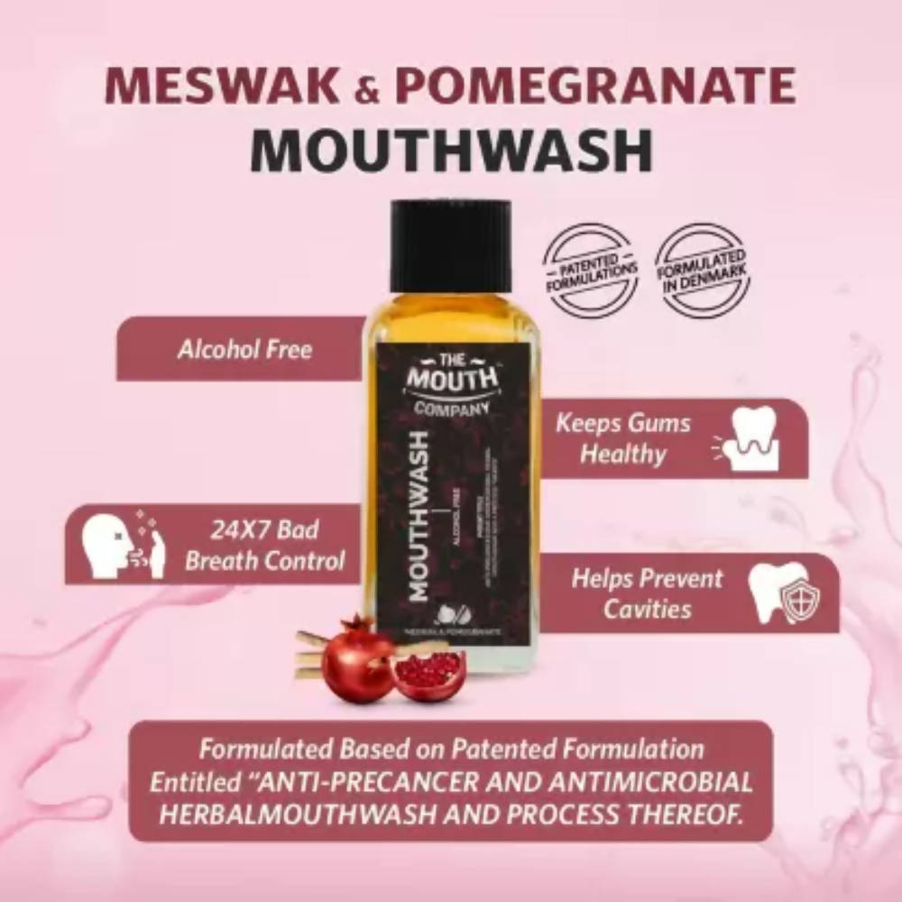 The Mouth Company Meswak & Pomegranate Mouthwash | Grocsy