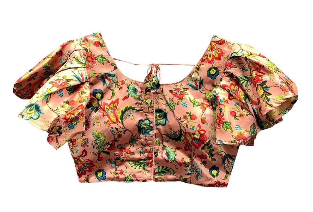Vamika Peach Mate Digital Print Blouse | Grocsy