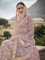 Myra Moor Net Heavy Embroidered Lehenga | Grocsy