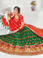 Myra Multicolour Jaquard Silk Designer Lehenga For Women | Grocsy