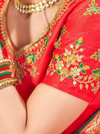 Myra Multicolour Jaquard Silk Designer Lehenga For Women | Grocsy