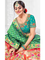 Myra Multicolour Jaquard Silk Designer Beautiful Lehenga | Grocsy