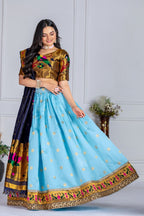 Lehenga Mart Gorgeous Lehenga Choli For Wedding-Sky Blue | Grocsy