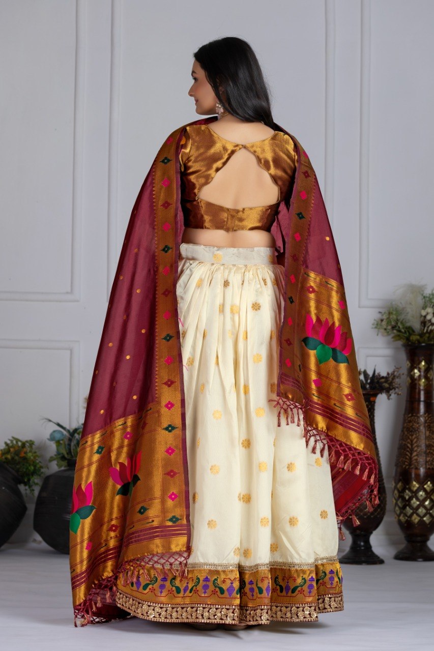 Lehenga Mart Gorgeous Lehenga Choli For Wedding-Off White | Grocsy