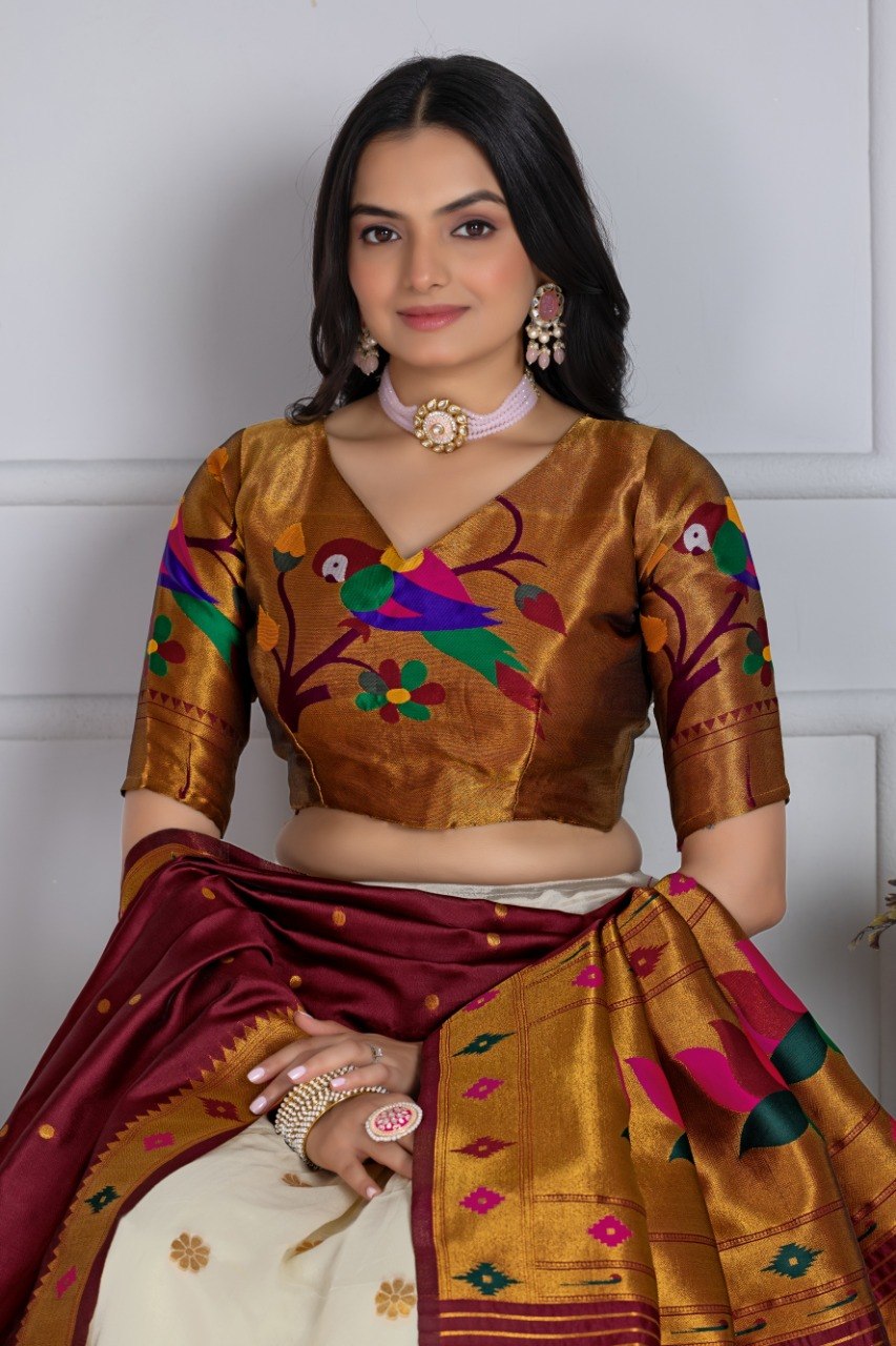 Lehenga Mart Gorgeous Lehenga Choli For Wedding-Off White | Grocsy