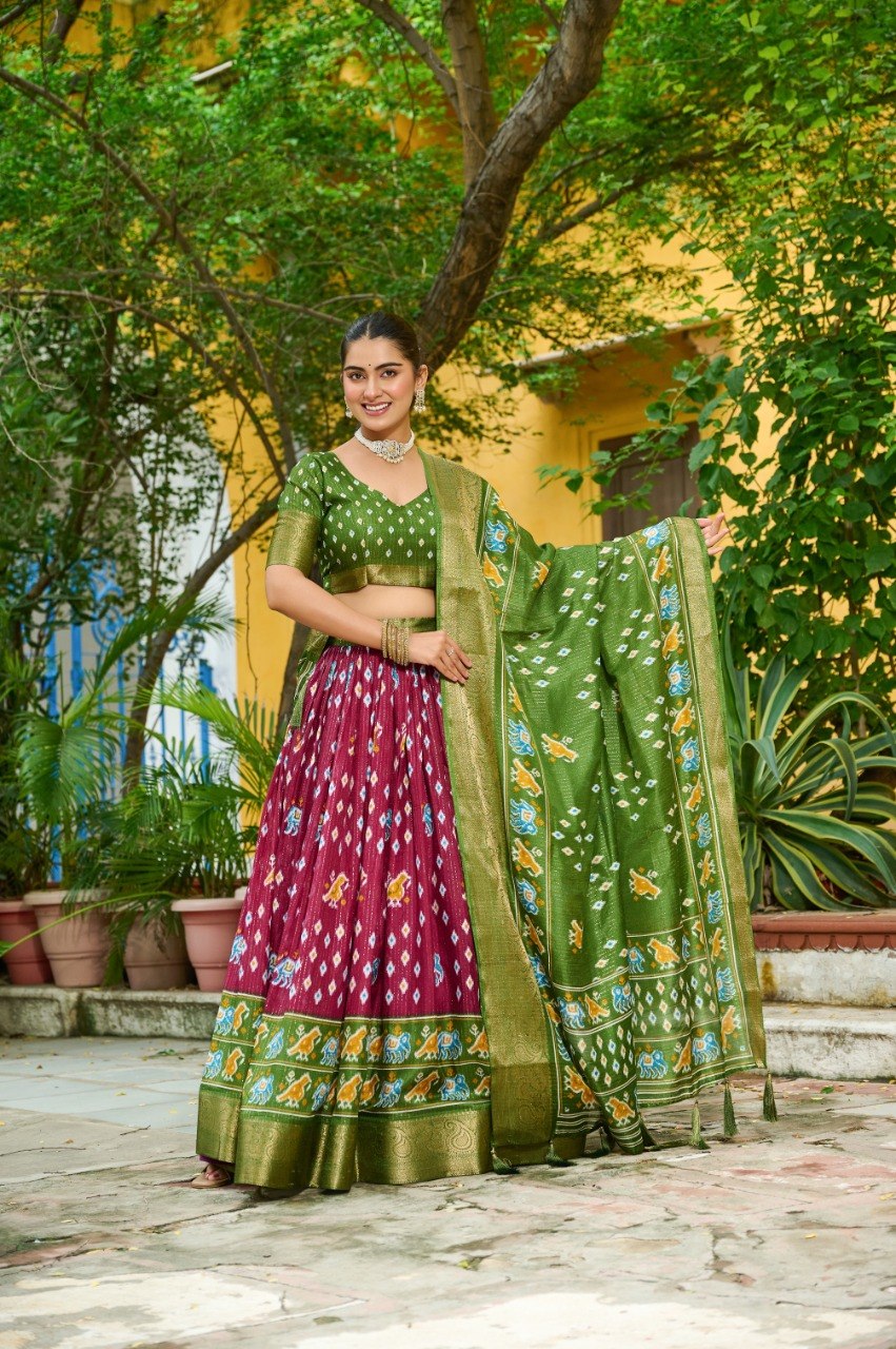 Lehenga Mart Gorgeous Lehenga Choli For Wedding-Wine | Grocsy