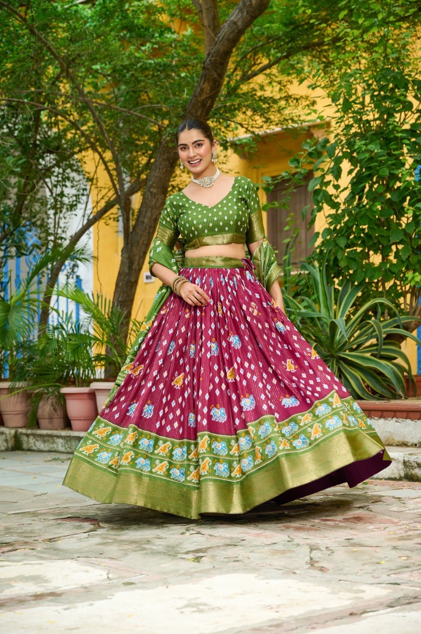Lehenga Mart Gorgeous Lehenga Choli For Wedding-Wine | Grocsy