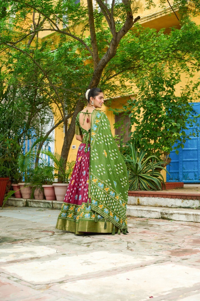 Lehenga Mart Gorgeous Lehenga Choli For Wedding-Wine | Grocsy