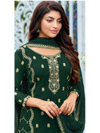 Myra Green Heavy Faux Georgette Embroidered Pant Style Suit | Grocsy