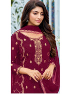 Myra Rani Heavy Faux Georgette Embroidered Pant Style Suit | Grocsy