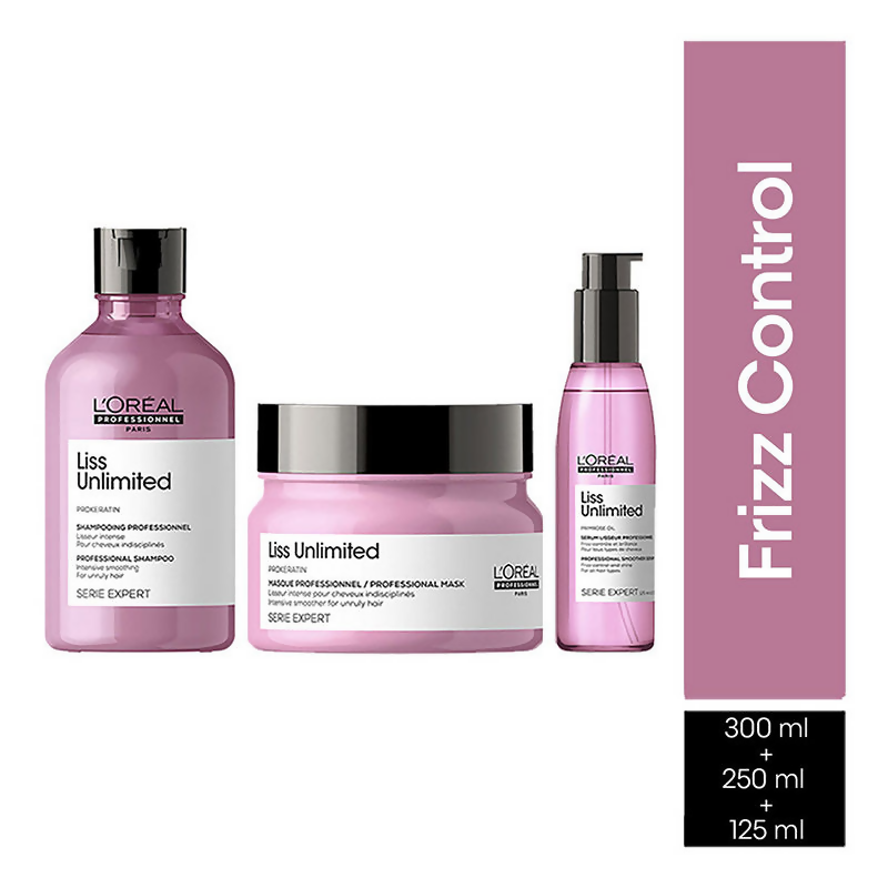 L'Oreal Professionnel Liss Unlimited Shampoo, Hair Mask & Hair Serum Serie Expert | Grocsy