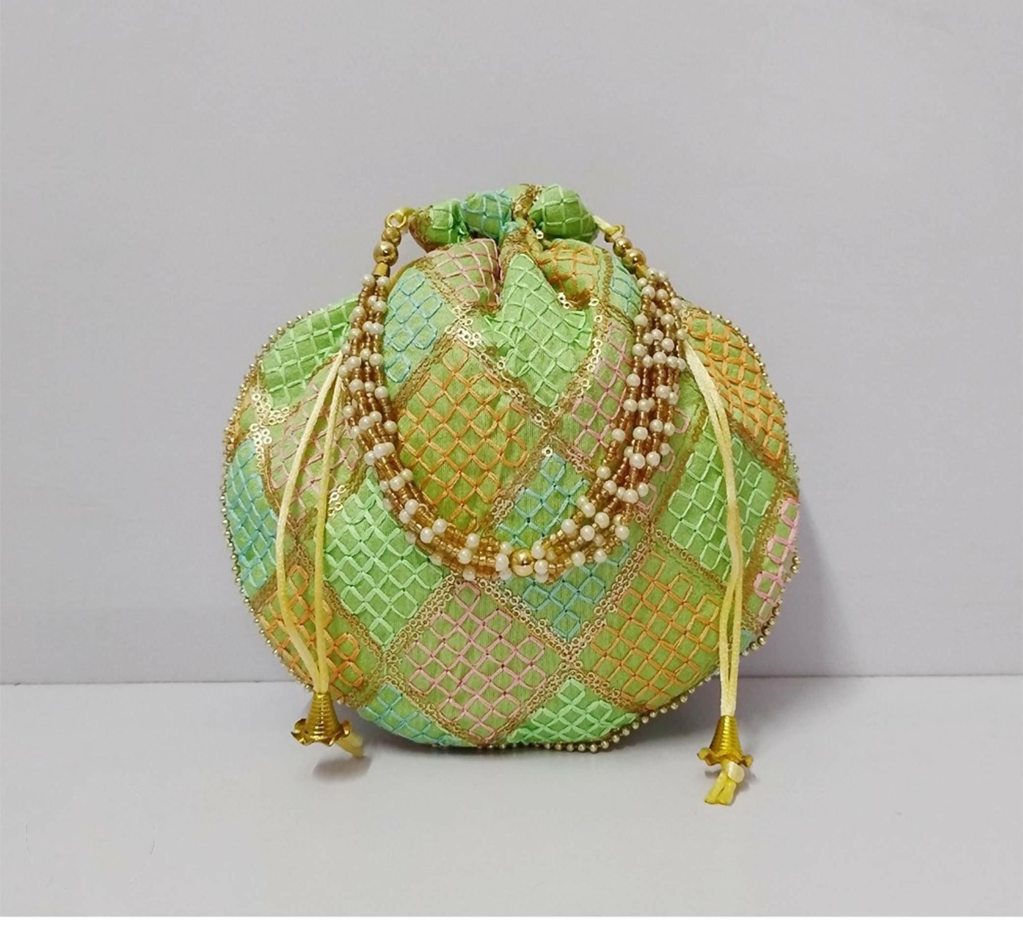 Joban Fashion Embroidered Potli Clutch - Multicolor | Grocsy
