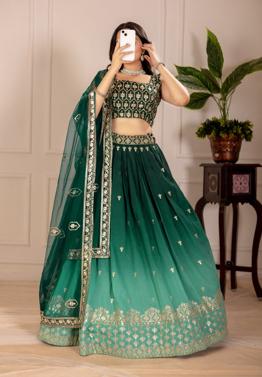 Lehenga Mart Designer Wedding Lehenga choli for Women - green | Grocsy