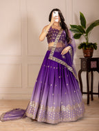 Lehenga Mart Designer Wedding Lehenga choli for Women - purple | Grocsy