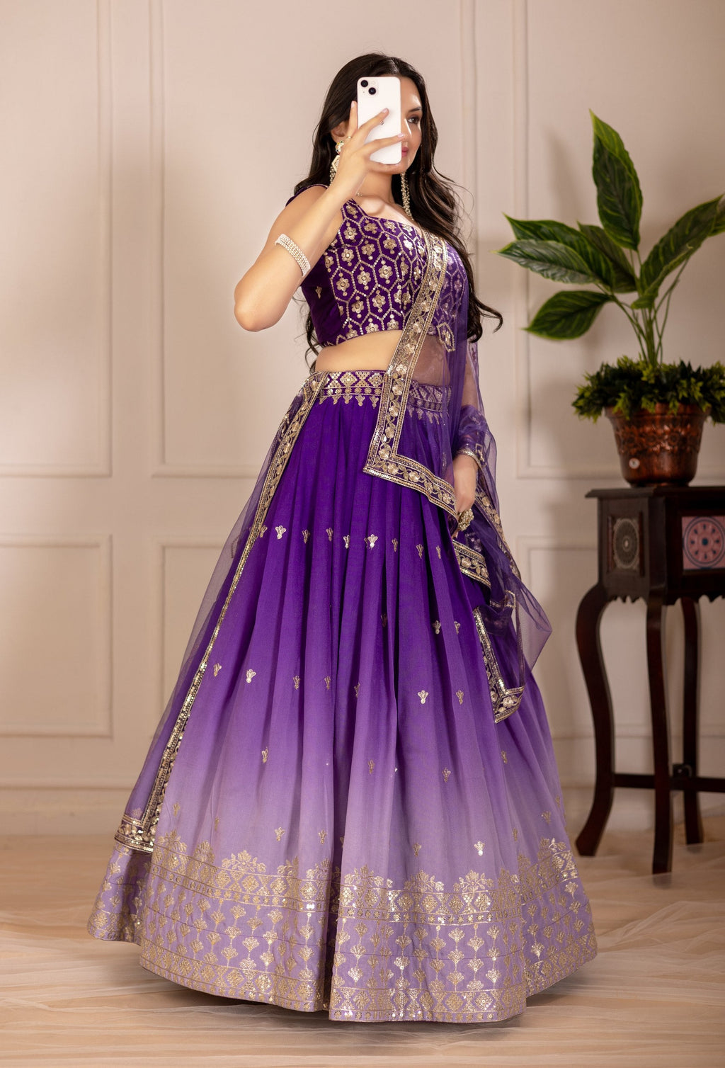 Lehenga Mart Designer Wedding Lehenga choli for Women - purple | Grocsy