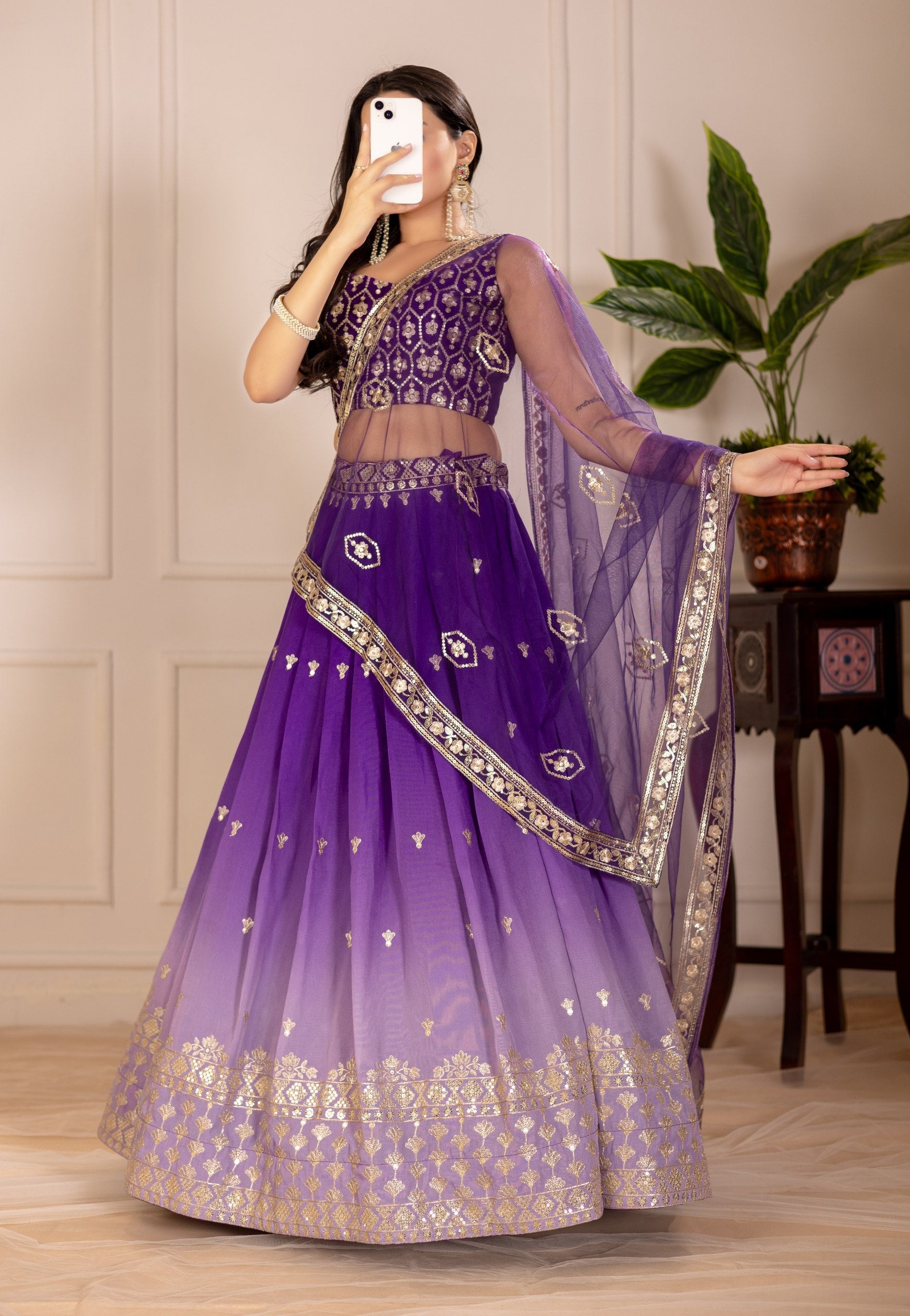 Lehenga Mart Designer Wedding Lehenga choli for Women - purple | Grocsy