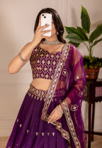 Lehenga Mart Designer Wedding Lehenga choli for Women - Wine | Grocsy